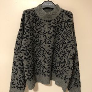 John & Jenn Black leopard sweather